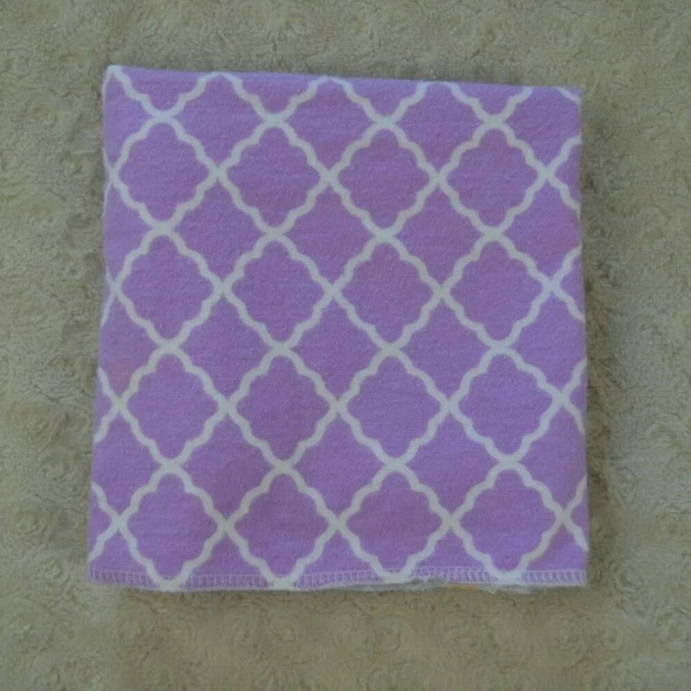 Bananafish Purple White Print Baby Receiving Blanket Flannel Swaddle